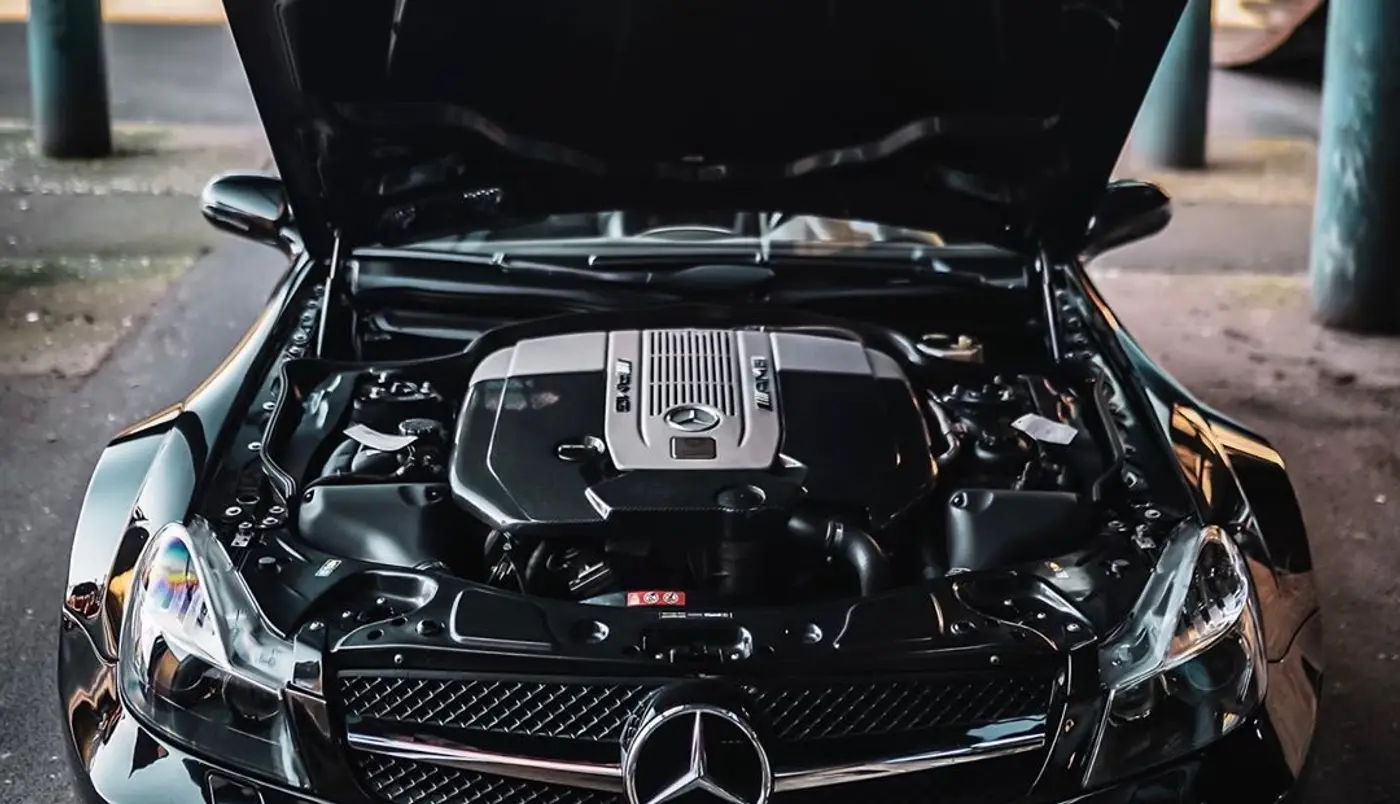 Engine bay of a performance build prepared by KPM Motorsport